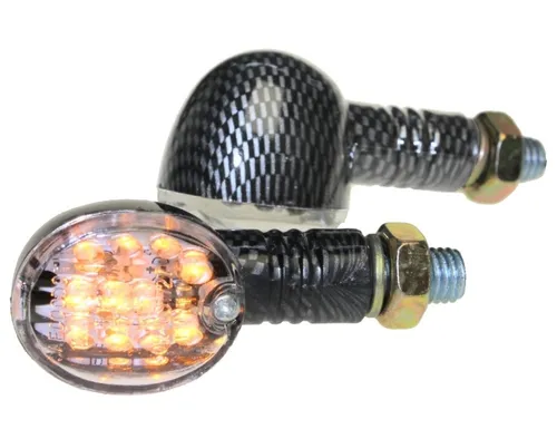 LED Mini Blinker Set Luis carbon klar E-Nummer M10 für Roller Moped Mofa Mokick