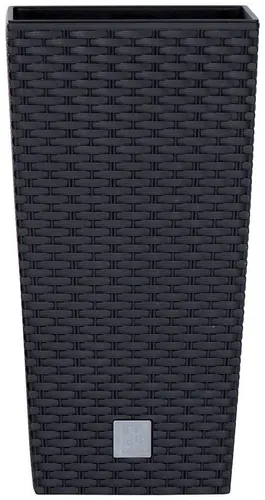 Prosperplast Pflanzkübel Rato square, 28,7x28,7x55 cm - Eleganter Blumentopf »Rato square« in stilvollem Design. Ideal für kreative Bepflanzungen, dank praktischem Einsatz, der die Handhabung erleichtert und Material spart. Perfekt für jeden Garten oder Balkon.