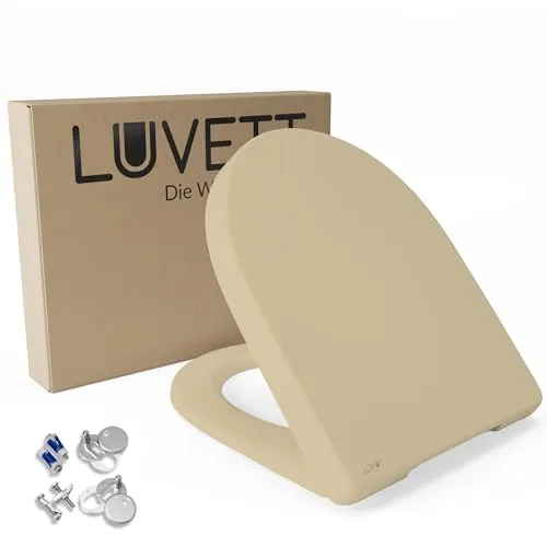 LUVETT® WC-Sitz D140 mit Absenkautomatik - Hochwertiger Duroplast WC-Deckel mit Soft Close & TakeOff EasyClean für einfache Reinigung. Komfortabel, hygienisch und belastbar bis 175 kg – ideal für jedes Badezimmer.