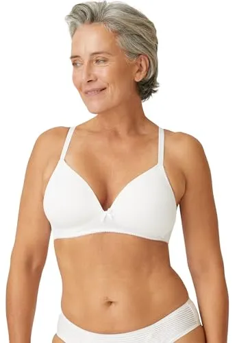T-Shirt-BH NATURANA, Damen, Gr. 95, Cup B, weiß - Funktionsunterwäsche: Schlicht und elegant, ohne Bügel, mit nahtlos geformten Cups für perfekten Tragekomfort unter figurnaher Kleidung. Verstellbare Träger für optimale Passform.