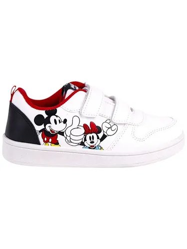 Cerdá Mickey & Minnie Maus Sneaker Low Top - Sportliche Kinderschuhe in Weiß (Gr. 30) - Moderne Low Top Sneaker mit Mickey & Minnie Maus Design, ideal für aktive Kinder. Pflegeleichtes Obermaterial und sicherer Klettverschluss für einfachen Einstieg.