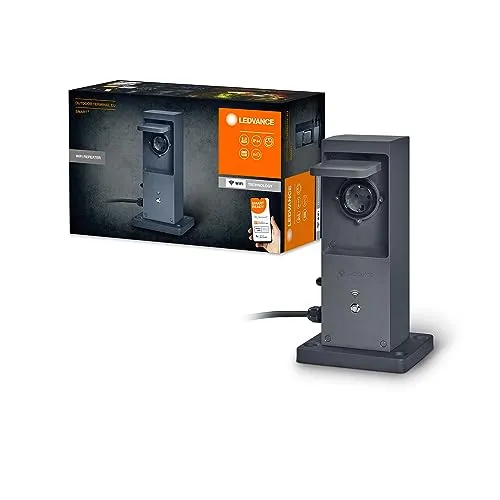 LEDVANCE SMART+ WiFi Outdoor Terminal EU - Steckdosen & Zubehör mit integriertem Repeater für erweiterte WLAN-Zone im Freien, ideal zur App-Steuerung von bis zu 15 Geräten.