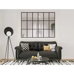 Innenfenster im Orangerie-Stil aus pulverbeschichtetem Aluminium Schwarz 180 x 130 cm – ORANSA - Gestalten Sie Ihre Räume neu mit der eleganten Glaswand ORANSA. Sie verbindet Stil und Funktionalität, bringt Helligkeit und schafft eine ansprechende Raumtrennung. Ideal für einen modernen Wohnstil!