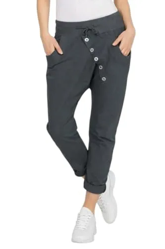 Mississhop 295 Damen Sweatpants Jogginghose - Bequeme Boyfriend Freizeithose aus Baumwolle, ideal für Sport und Alltag. Elastischer Gummibund mit Tunnelzug sorgt für perfekten Sitz und Tragekomfort.