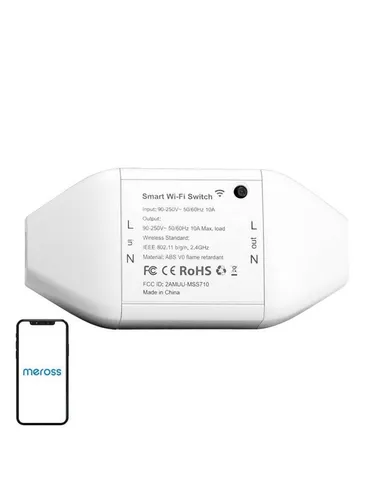Meross Smart WiFi-Schalter für Alexa und Google Assistant MSS710UN - Smart Home Schalter, der mit Alexa und Google Assistant kompatibel ist, ermöglicht die einfache Steuerung Ihrer Geräte per Sprachbefehl.