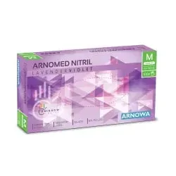 ARNOMED Nitril Lavender Violet Einmalhandschuhe, puderfrei, lila 383-M , 1 Packung = 100 Stück, Größe M