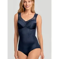 Body MISS MARY, Damen, Gr. 105, Cup D, Blau - Funktionsunterwäsche mit figurformendem Design. Verstärkte Frontpartie glättet Bauch und Taille, während die Spitzenverzierung an den Vollschalen perfekten Halt bietet.