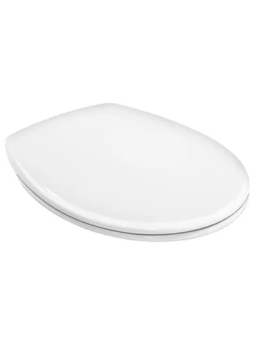 nordic3/saval Toilet Seat - Hochwertiger WC-Sitz in Weiß mit robusten Edelstahlhalterungen für eine langlebige Nutzung und elegantes Design.