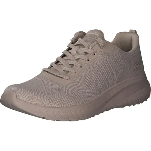 Skechers Damen Bobs Squad Chaos Sneaker, Natur, 36 EU - Damen-Sneaker mit sportlichem Stil, atmungsaktivem Engineered Mesh-Obermaterial und gepolsterter Skechers Memory Foam-Einlegesohle. Unterstützen Sie gleichzeitig Tiere in Not mit jedem Kauf!