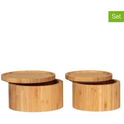 House Nordic 2er-Set Aufbewahrungsboxen "Chefalu" in Hellbraun - Praktisches 2er-Set Aufbewahrungsboxen aus hochwertigem Bambusholz. Ideal für eine stilvolle und ordentliche Aufbewahrung, mit praktischem Deckel und ansprechendem Design.