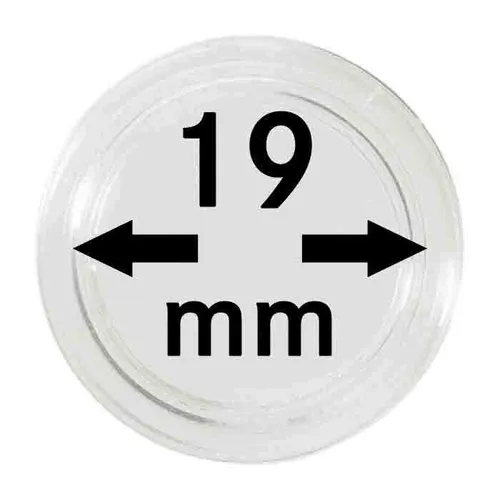 5-LINDNER-Münzkapseln-19-mm-Münzenkapseln-2250019P-Glasklar-mit-Rand