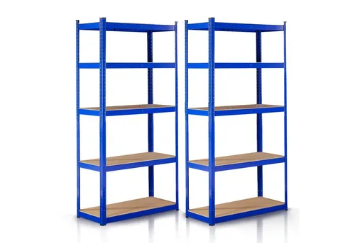 Arebos Schwerlastregal 2er Set | 875kg Tragkraft | Einfache Montage - Lagerregale mit 5 robusten MDF-Platten, ideal für Keller, Garage oder Büro. Höhlenverstellbare Ebenen und schnelles Stecksystem für flexible Nutzung.