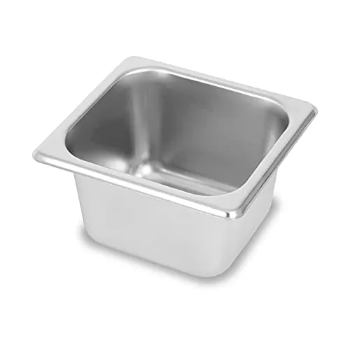 vertes GN Behälter 1/6 Gastro Norm Gastronorm (Edelstahl, 100mm Tief, Hygienisch, Rostfrei, Kratzfest, Temperaturbeständig von -40° bis +300°C, für Bain Marie und Vielseitigen Einsatz in Gastronomie)