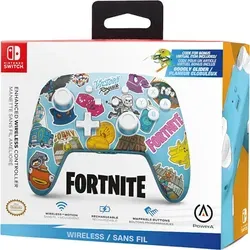 PowerA Enhanced Wireless Controller für Nintendo Switch - Fortnite Sticker Mania - Controller für Nintendo Switch, kabellos und mit einzigartigem Fortnite-Design für ein stylisches Gaming-Erlebnis.