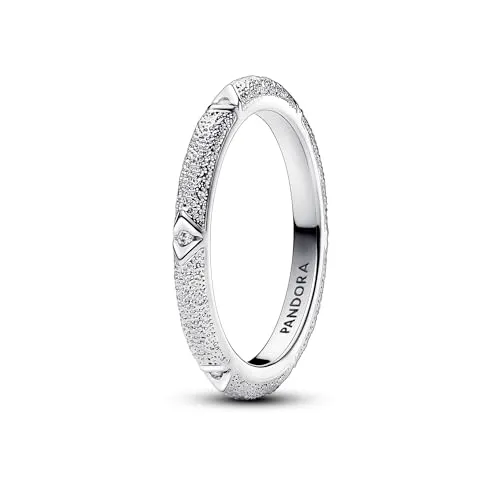 PANDORA ME Struktur & Steine Ring aus Sterling Silber mit Zirkonia Steinen, Größe: 56, 193322C01-56