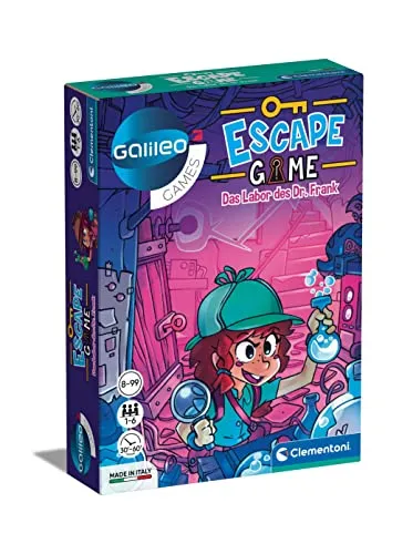 Clementoni Escape Game - Das Labor des Dr. Frank, fesselndes Rätselspiel für die ganze Familie ab 8 Jahren, fördert logisches Denken und Teamarbeit