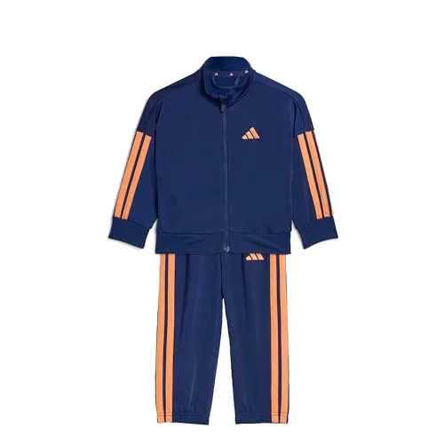 adidas Unisex Baby ESSENTIALS CLIMACOOL TRACKSUIT, dunkelblau/Dusky Orange, 3-6 Monate - Kombinierter Baby-Trainingsanzug mit durchgehendem Reißverschluss und elastischen Bündchen. Ideal für aktive Kleinkinder, sorgt für Komfort und Bewegungsfreiheit.