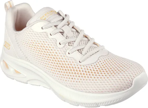 Skechers BOBS UNITY HINT OF COLOR Sneaker mit Memory Foam Komfort - Bequemer Sneaker in Beige/Orange für Damen mit gepolsterter Memory Foam Innensohle. Ideal für den Alltag und sorgt für ein angenehmes Tragegefühl.