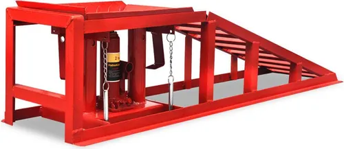 vidaXL Auffahrrampen 2 Stk. Rot Stahl - Transportgeräte & Rampen, ideal für Werkstätten mit einer Tragfähigkeit von 2 Tonnen und einer maximalen Hubhöhe von 375 mm für sicheren Zugang zur Fahrzeugunterseite.
