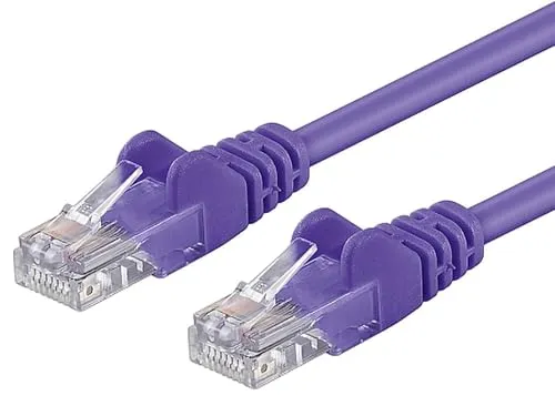 PremiumCord Netzwerkkabel, Ethernet, LAN & Patch Kabel CAT5e, UTP, schnell flexibel & robust RJ45 kabel 1Gbit/s, AWG 26/7, Kupferkabel 100 Prozent Cu, violett, 0,5m