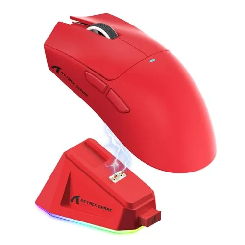 ATTACK SHARK X11 Kabellose Gaming-Maus mit Magnetischer Ladestation - Gaming-Maus für Gamer mit 22000 dpi Abtastrate, ideal für Windows, Xbox, PS und Mac, inklusive praktischer Ladestation für ständige Einsatzbereitschaft.