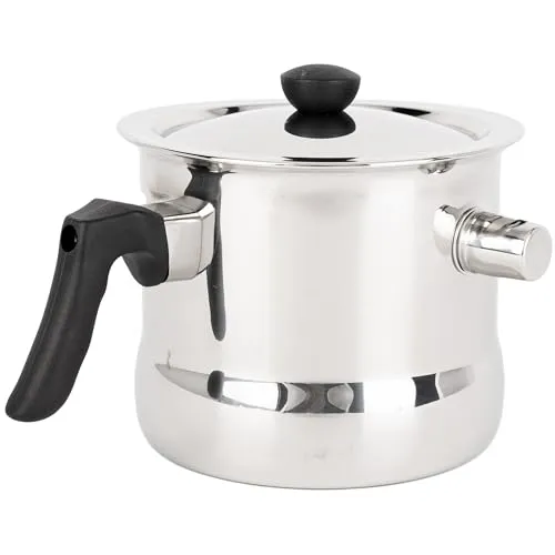 KARL HAUSMANN Edelstahl Milchtopf Induktion - 1.5L - Milchtöpfe mit doppelwandiger Bauweise für perfekte Thermoregulierung und gleichmäßige Wärmeverteilung; ideal für köstliche Milchspeisen ohne Anbrennen und ständiges Rühren.