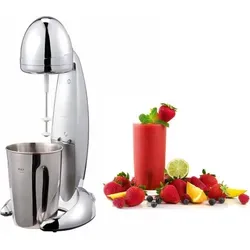 MIA ProBlend Milchshaker / Eiweißmixer 100W, 4in1 Funktionen ( Frappe Mixer, Milch Shaker, Cocktail Mixer, Eiweißshaker), 2 Stufen Standmixer, Mi... - Silber