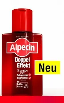 Alpecin Doppel-Effekt Shampoo - Shampoo gegen Haarausfall und Schuppen, mit hochdosiertem Coffein für stärkere Haarwurzeln und dermatologisch getesteten Antischuppenstoffen.