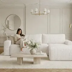 Dekori Möbel Ecksofa Milo SMALL mit Schlaffunktion und Bettkasten, rechte Ecke (TILIA 01, rechtshändig) - Praktisches Ecksofa mit Ausklappfunktion für eine bequeme Liegefläche. Der integrierte Bettkasten bietet zusätzlichen Stauraum. Wählen Sie zwischen linkem und rechtem Eckmodell für optimalen Komfort.