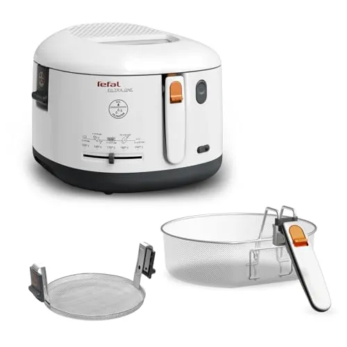 Tefal Fritteuse One Filtra FF1631 - Weiß - Fritteuse mit patentiertem Clean-Oil-System für sauberes Öl und gesünderes Frittieren. 1,2 kg Frittierkapazität, temperaturregelbar von 150°C bis 190°C, ideal für knusprige Pommes frites.