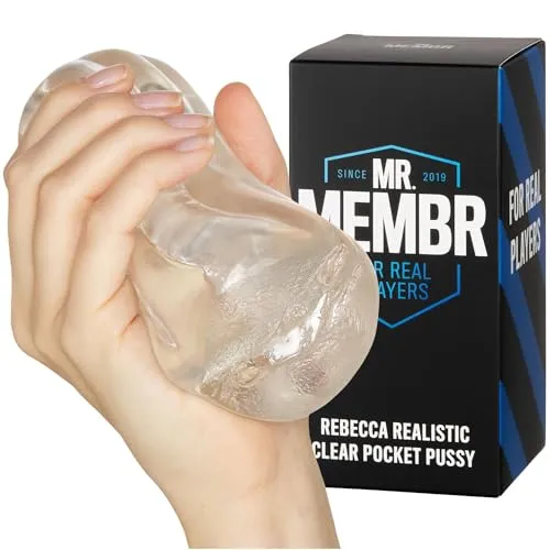MR.MEMBR Pocket Pussy Transparent Realistischer Masturbator - Künstliche Vagina Sexspielzeug für Männer Realistisch - Realistische Masturbatoren Hergestellt aus Phthalat- Und Latexfreiem Tpe
