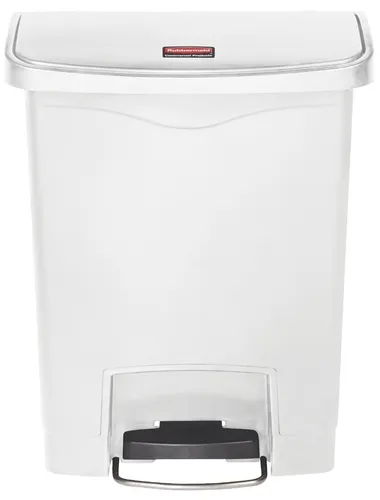 Rubbermaid Commercial Products Slim Jim Step On Abfalleimer 30 L - Haushaltszubehör mit kleiner Stellfläche und leiser Deckelöffnung, ideal für effiziente Platznutzung und lange Lebensdauer dank hochwertigem Pedal.