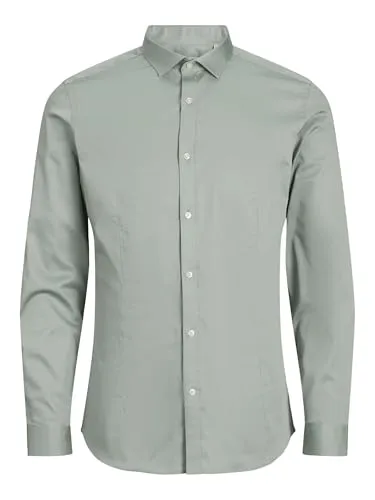 JJPRPARMA Shirt L/S NOOS - Herrenhemd aus glänzendem Satinstoff, Extra Slim Fit für einen modernen Look und perfekten Sitz.