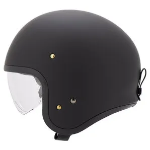 Shoei J.O Matt Black Jethelm schwarz, S - Motorradhelm im klassischen Jethelm-Stil, modern umgesetzt mit innovativem Innenfutter und Windturbulenzen reduzierendem Visier – perfekt für Classic Bike-Liebhaber.