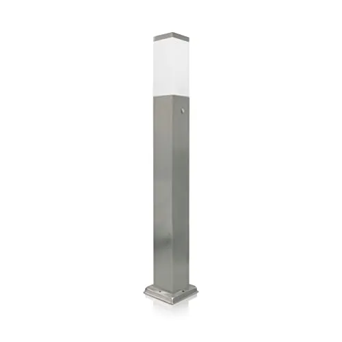 LED Wegeleuchte mit Dämmerungssensor und 2 Steckdosen - 80cm Silber - Lampen mit integriertem Dämmerungssensor für automatische Beleuchtung und praktische Steckdosenfunktion, ideal für Gartenwege und Einfahrten.
