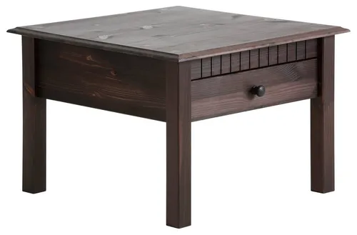 Couchtisch HOME AFFAIRE "Lisa, TOPSELLER" - Dunkelbraun, 60x42cm - Eleganter Couchtisch im Landhausstil mit 1 Schubkasten aus FSC®-zertifizierter massiver Kiefer. Ideal für ein gemütliches Ambiente. Selbstmontage mit einfacher Anleitung.