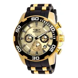Invicta Pro Diver SCUBA 22346 Herren Uhr - 50mm Edelstahl mit goldenen Zifferblatt - Entdecken Sie die stilvolle Invicta Pro Diver SCUBA 22346, eine wasserdichte Quarzuhr mit elegantem Design. Ideal für den Alltag und sportliche Aktivitäten, bietet sie zuverlässige Leistung und hohen Tragekomfort.