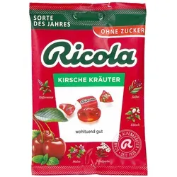 Ricola Kirsche Kräuter Bonbons ohne Zucker Beutel