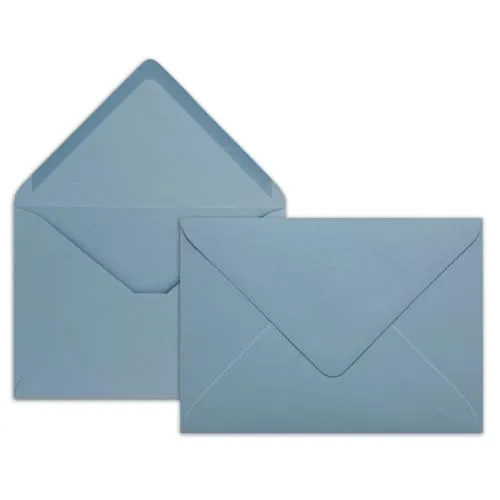 25x Brief-Umschläge in Himmel-Blau - 80 g/m² - Kuverts in DIN B6 Format 12,5 x 17,6 cm - Nassklebung ohne Fenster