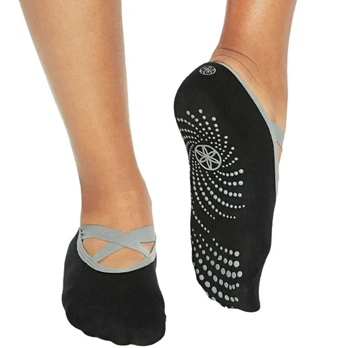 Gaiam Grippy Barre Yoga Sock Damen Herren Socken Yogasocken Pilates Tanz Schwarz