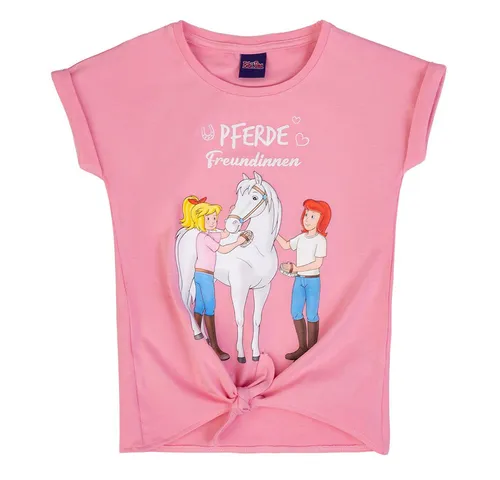 Bibi & Tina T-Shirt Bibi und Tina T-Shirt Knoten Pferde Freundinnen sea pink (1-tlg)