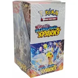 Pokemon Surging Sparks Booster Box - Versiegelte Booster Box aus dem beliebten Sammelkartenspiel Pokemon. Enthält 18 Booster zur gezielten Erweiterung Ihrer Sammlung und Decks. Ideal für Fans und Strategen, um neue Karten strategisch zu integrieren.