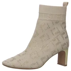 La Strada Damen Ankleboots 22938 in Beige - Glamouröse Stiefeletten für jeden Anlass - Wanderschuhe: Die eleganten Stiefeletten von La Strada bieten glamourösen Glitzer und hohen Tragekomfort dank gepolsterter Sohle und stabilen Blockabsatz - ideal für lässige und festliche Looks!
