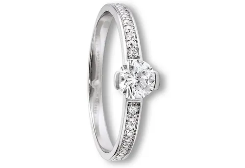 ONE ELEMENT Goldring Zirkonia Ring aus 333 Weißgold, Feine Gestaltung – ein Sinnbild mit ruhiger Eleganz