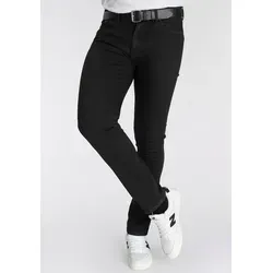 DELMAO Stretch-Jeans "Reed" für Herren - Herren-Stretch-Jeans im Used-Look mit geradem Beinschnitt und niedriger Leibhöhe. Bequem und vielseitig kombinierbar für jeden Anlass.