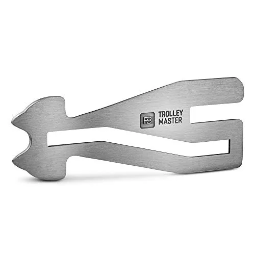 FABACH Trolley Master Stainless Steel Series - Edelstahl Einkaufswagenlöser Schlüsselanhänger für Einkaufswagen - Einkaufswagenchip öffnet Frontlader- und Seitenschubfach