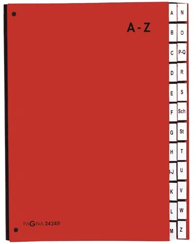 PAGNA Pultordner Color DIN A4 A-Z 24 Fächer rot