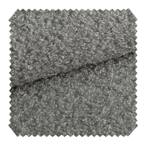 novely® CENTRO Kuschelweicher Bouclé-Stoff, voluminöser Möbelstoff, wasserabweisender und UV-beständiger Polsterstoff, Meterware 1 lfm | Farbe: 14 Grau
