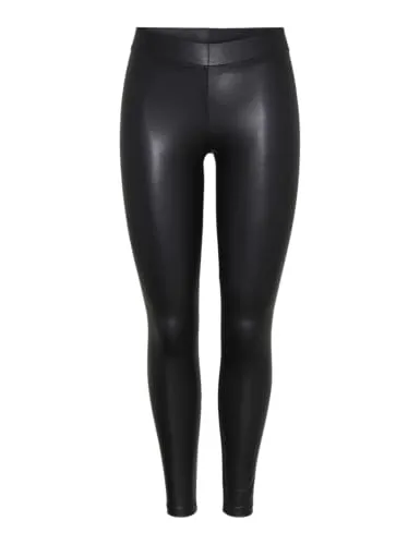 PIECES Pcnew Shiny Leggings Noos - Leggings für Damen mit glänzendem Stoff, ideal für einen modischen Look, sehr dehnbar und mit breitem elastischem Taillenbund für optimalen Tragekomfort.