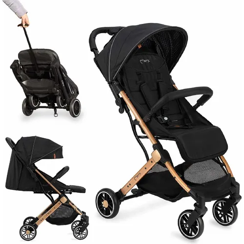 Poussette MoMi ESTELLE - Buggy leicht & handlich - Kinderwagen ab 6 Monaten bis 15 kg, mit verstellbarer Rückenlehne und 5-Punkt-Sicherheitsgurt. Praktisch zusammenklappbar und mit Teleskopstange zum Ziehen.